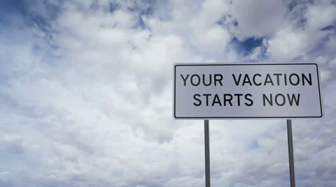 Sign Vacation Now Clouds Timelapse Stock Footage 36147766