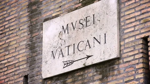 Sign for Vatican Museum Stock Footage 40106169