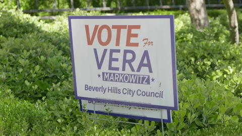 Sign for Vera Markowitz - Los Angeles, California (June 2022) 스톡 동영상 196204853