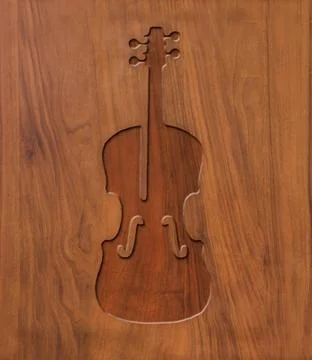 Sign violin on bark Stock Illustration