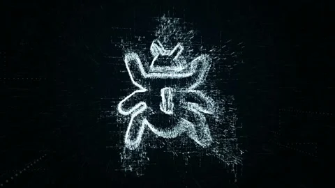 Sign Virus logo, design consisting of digit code and symbol Stock Footage 87152745