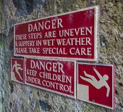 Sign for visitors of castle Stock Photos