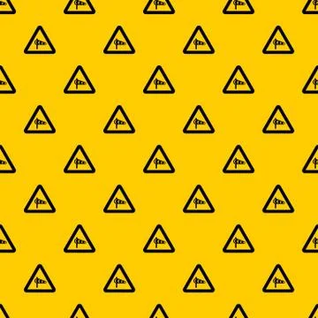 Sign warning about cross wind from the left pattern vector Stock Illustration