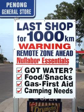 Sign warning of beginning of a remote zone Stock Photos