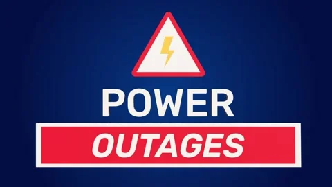 Sign warning of potential power outages. Striking lightning bolt. 스톡 동영상 303102191