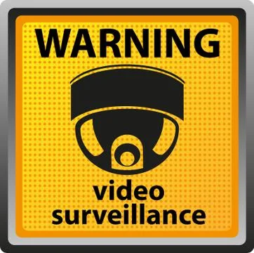 Sign warning of surveillance camera Stock Illustration