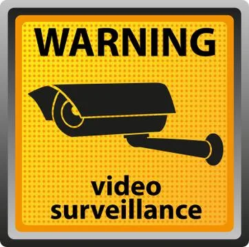 Sign warning of surveillance camera Stock Illustration