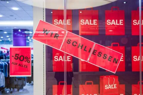 Sign: "we conclude" Stock Photos
