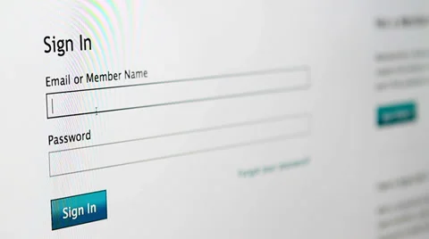 Sign In on webpage Video stock 33904422