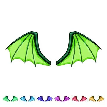 Sign wings dragon cartoon vector graphic Stock Illustration