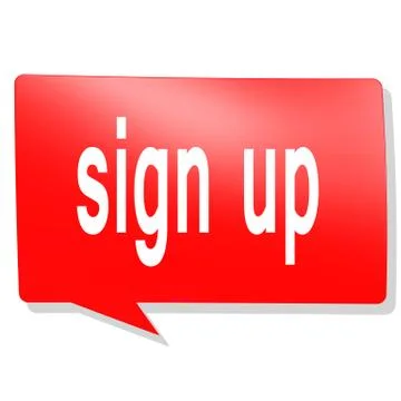 Sign up word on red speech bubble Stock Illustration