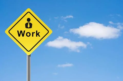 Sign work man sky background. Sign work man sky background. Copyright: xZo... Stock Photos