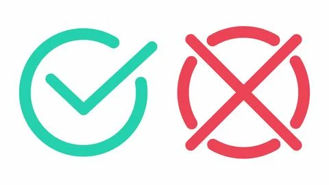 Sign Yes or No check mark Stock Illustration