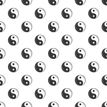 Sign yin yang pattern, cartoon style Illustrazione stock