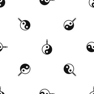 Sign yin yang pattern seamless black イラスト素材