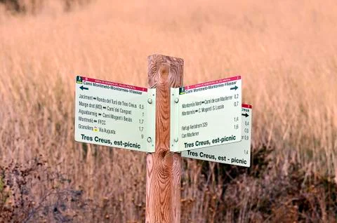 Signage on the mountain Stock Photos