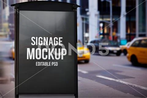 Signage Photo Mockup PSD-Vorlage