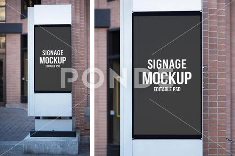 Signage Photo Mockup PSD-Vorlage
