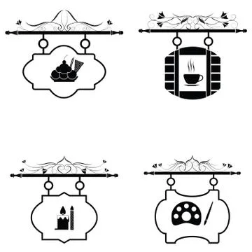 Signage shop Stock Illustration