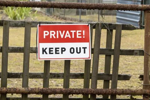 Signage Warning To Keep Out Private Stock Photos