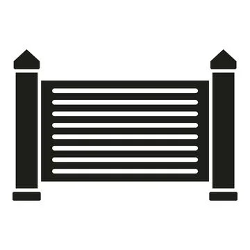 Signal auto gate icon simple vector. Automatic fence Stock Illustration