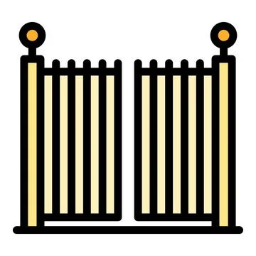 Signal automatic gate icon vector flat Stock Illustration