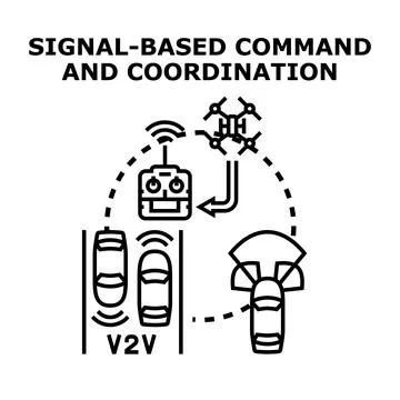 Signal based command and coordination technology concept Stock Illustration