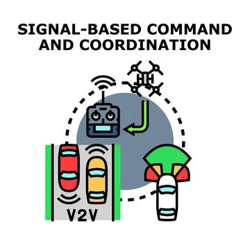 Signal based command and coordination technology concept Stock Illustration