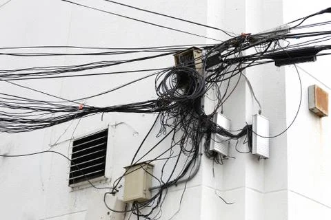 Signal cable tangle. Stock Photos