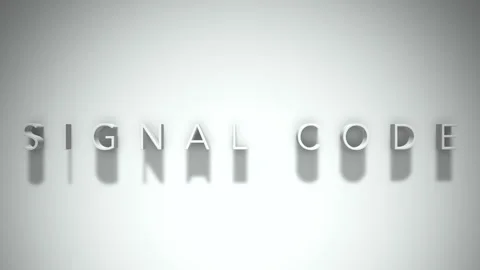 Signal code 3D title animation with shadows on a white background Stock Footage 297514477