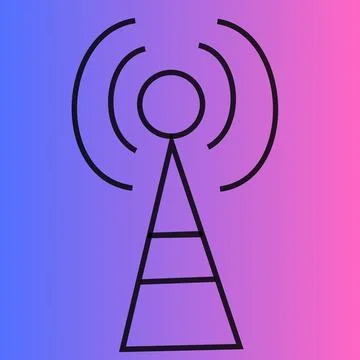 Signal communication technology concept waves radiation  - 1 Stock Illustration