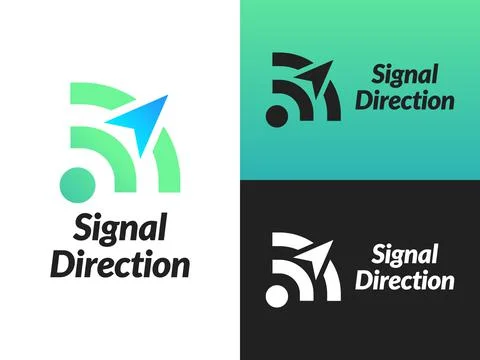 Signal Direction Logo Design Stock Illustration