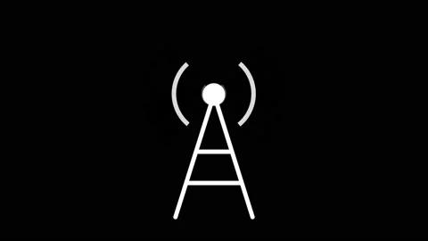 Signal emitting tower motion graphics with night background Stock Footage 134027861