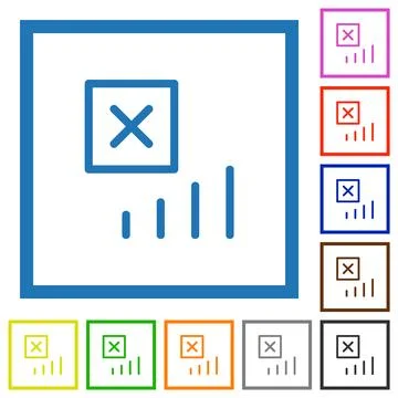 Signal error flat framed icons Stock Illustration