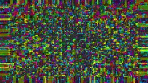 Signal Error Glitch 4K Loop — Bad TV Overlay VJ Background Stock Footage 329789929