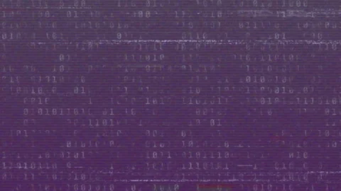 Signal error starting purple glitching feed spraying bits and static lines, Stock Footage 330143913