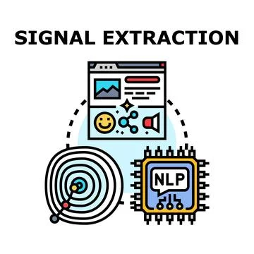 Signal extraction concept with data analysis chip Stock-Illustration