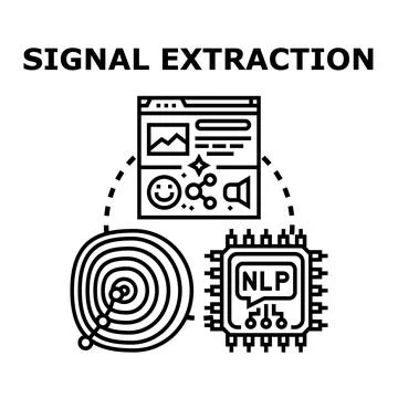 Signal extraction concept with data analysis chip 스톡 일러스트
