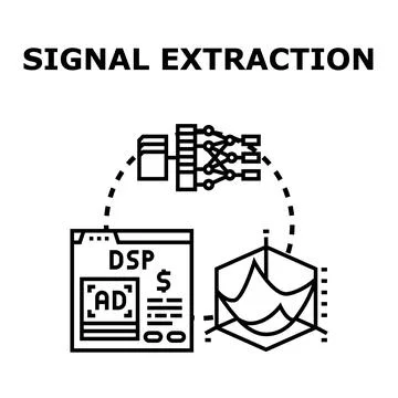 Signal extraction technology processing data for analytics 스톡 일러스트