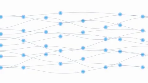Signal Flow Line System with Dynamic Nodes for Technology Animation Stock Footage 333802903