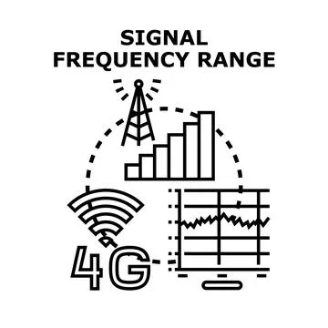 Signal frequency range global network technology concept Stock Illustration