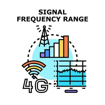 Signal frequency range global network technology concept Stock Illustration