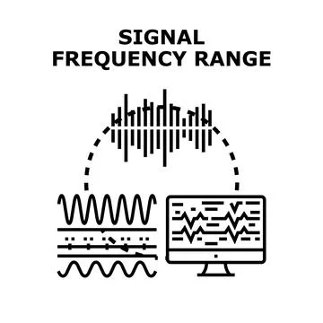 Signal frequency range vector concept illustration Stock Illustration