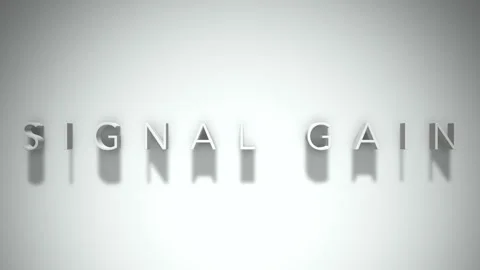 Signal Gain 3D title animation with shadows on a white background Stock Footage 296683893