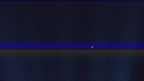 Signal glitch causing grainy navy field shifting scan lines and specks fading, Video stock 321161707