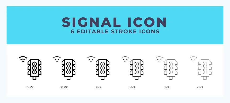 Signal icon. Regular line. Thin line. Bold line. Vector illustration. Stock Illustration