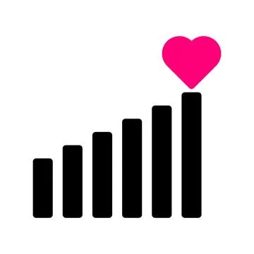 Signal icon solid black pink style valentine illustration vector element an.. Stock Illustration