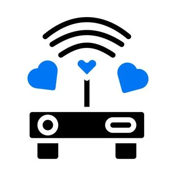 Signal icon solid blue black style valentine illustration vector element an.. Stock Illustration