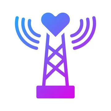 Signal icon solid gradient style valentine illustration vector element and .. Stock Illustration