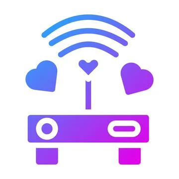 Signal icon solid gradient style valentine illustration vector element and .. Stock Illustration